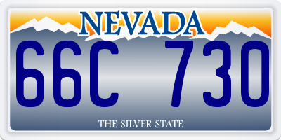NV license plate 66C730