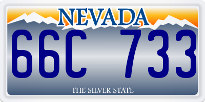 NV license plate 66C733