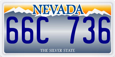 NV license plate 66C736