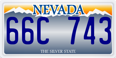 NV license plate 66C743