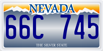NV license plate 66C745