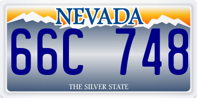 NV license plate 66C748
