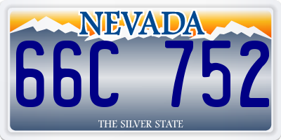 NV license plate 66C752