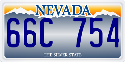 NV license plate 66C754