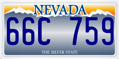 NV license plate 66C759