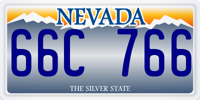 NV license plate 66C766