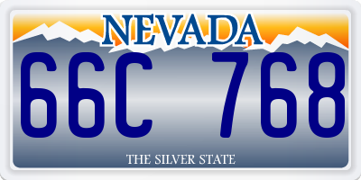 NV license plate 66C768