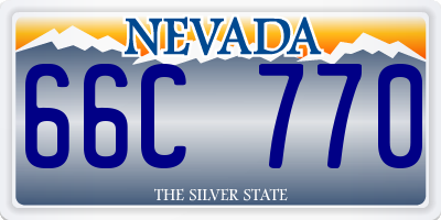 NV license plate 66C770