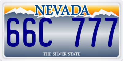NV license plate 66C777