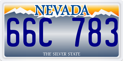 NV license plate 66C783