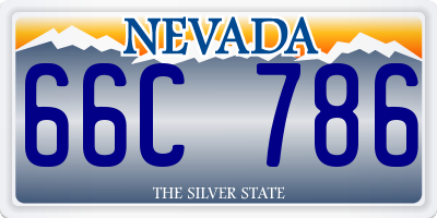 NV license plate 66C786
