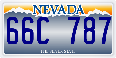 NV license plate 66C787