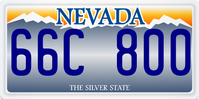 NV license plate 66C800