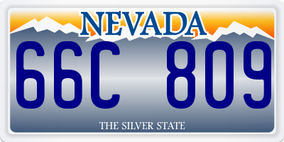 NV license plate 66C809