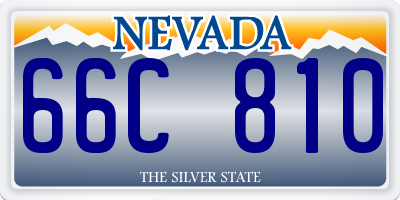 NV license plate 66C810