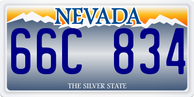 NV license plate 66C834