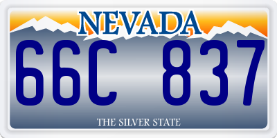 NV license plate 66C837