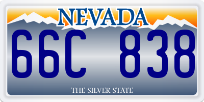 NV license plate 66C838