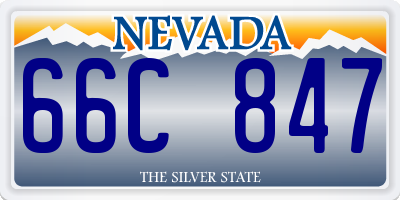 NV license plate 66C847