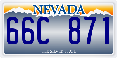 NV license plate 66C871