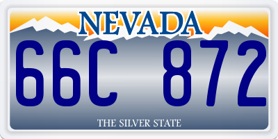 NV license plate 66C872