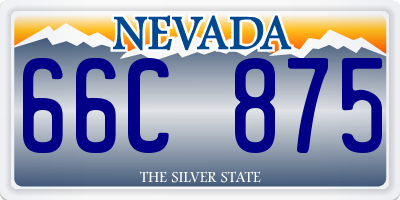 NV license plate 66C875