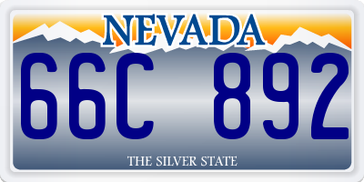 NV license plate 66C892