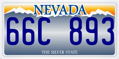 NV license plate 66C893