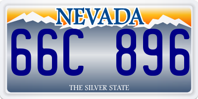 NV license plate 66C896