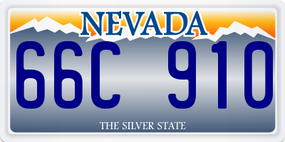NV license plate 66C910