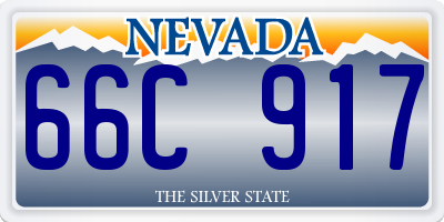 NV license plate 66C917