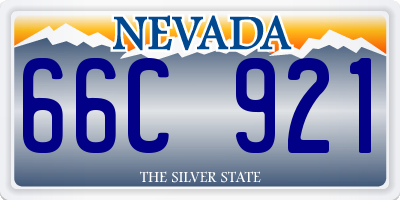 NV license plate 66C921