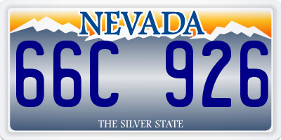NV license plate 66C926