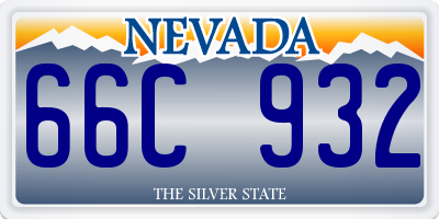 NV license plate 66C932
