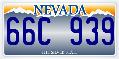 NV license plate 66C939