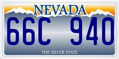 NV license plate 66C940
