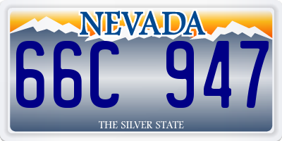 NV license plate 66C947