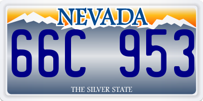 NV license plate 66C953