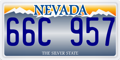 NV license plate 66C957