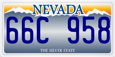 NV license plate 66C958