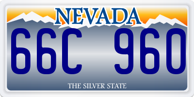 NV license plate 66C960