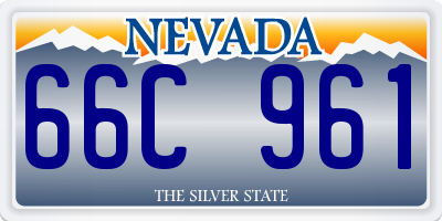 NV license plate 66C961