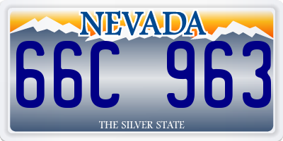 NV license plate 66C963