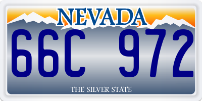 NV license plate 66C972