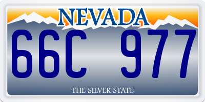 NV license plate 66C977