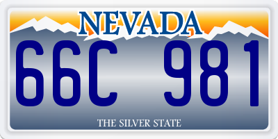 NV license plate 66C981