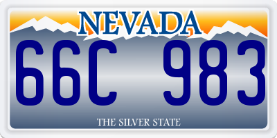 NV license plate 66C983