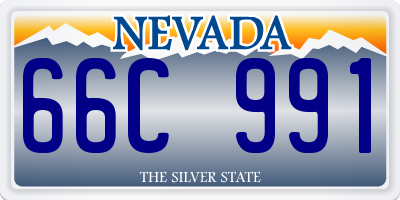 NV license plate 66C991