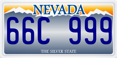 NV license plate 66C999