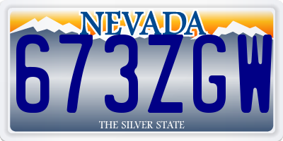 NV license plate 673ZGW